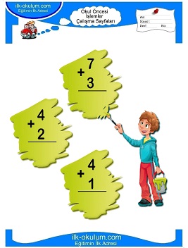 Çocuklar İçin toplam işlemi yaprak testleri 